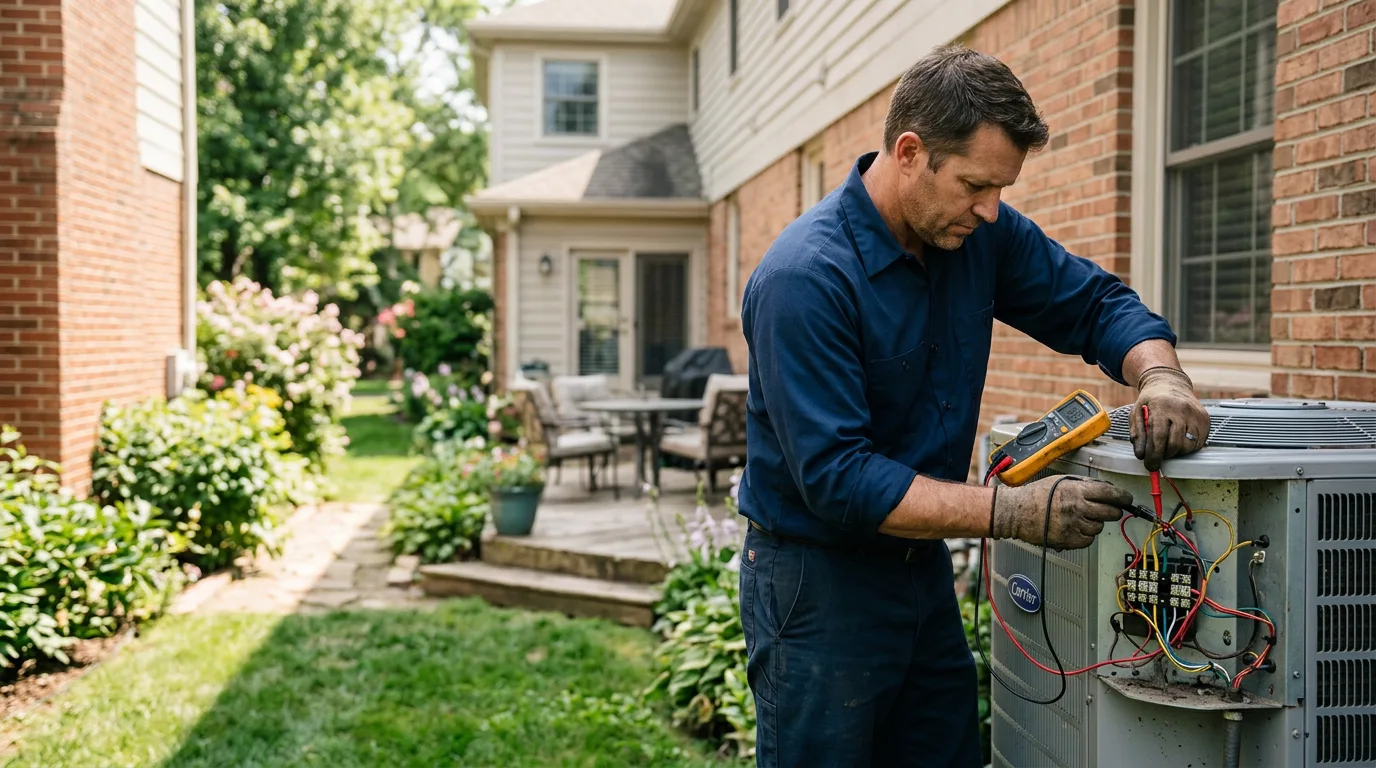 HVAC technician working near Cannon Falls, MN